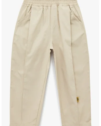 Pantaloni relaxed fit de bumbac cu pensa, Bej deschis