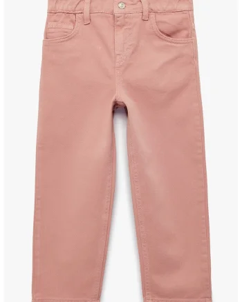 Pantaloni cu talie medie, Roz prafuit