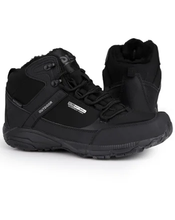 Bocanci barbati  Predator High, negru, material sintetic, gheata inalta, captuseala termoizolanta
