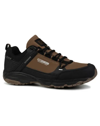 Pantofi sport barbati  PREDATOR LOW, trekking, negru/maro, material softshell, Brun