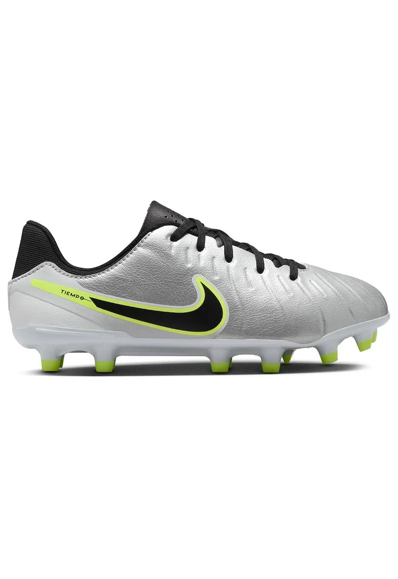 Ghete fotbal copii  Jr. Tiempo Legend 10 Academy, pentru terenuri naturale si sintetice, argintiu, sintetic