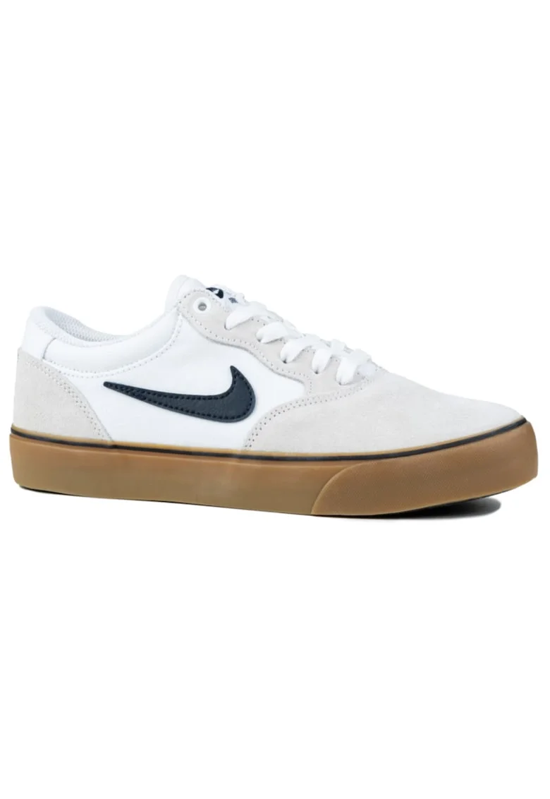 Pantofi sport barbati  SB Chron 2, albi, piele intoarsa