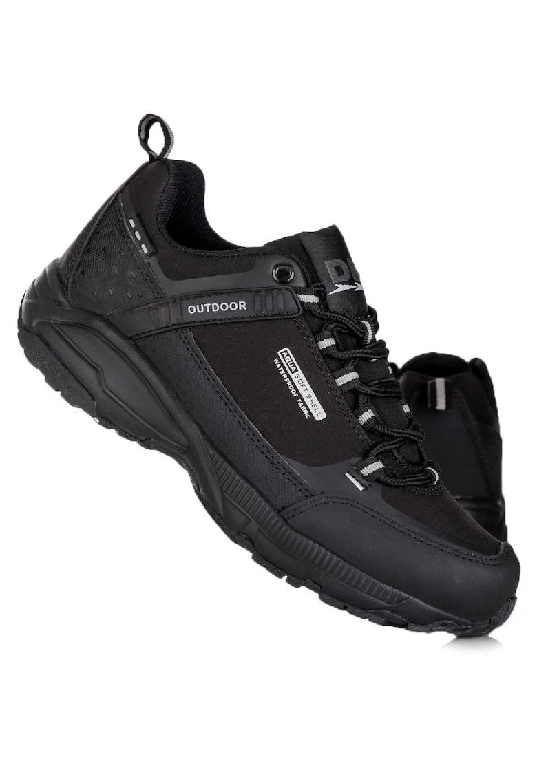 Pantofi sport de barbati  trekking, negru, material sintetic, talpa cauciuc