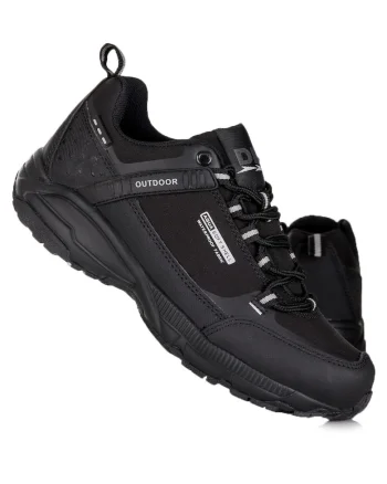 Pantofi sport de barbati  trekking, negru, material sintetic, talpa cauciuc