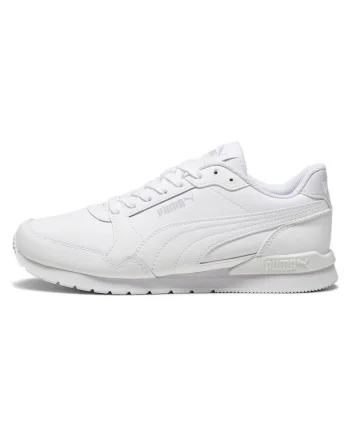 Pantofi sport cu insertii de piele ST Runner, Alb