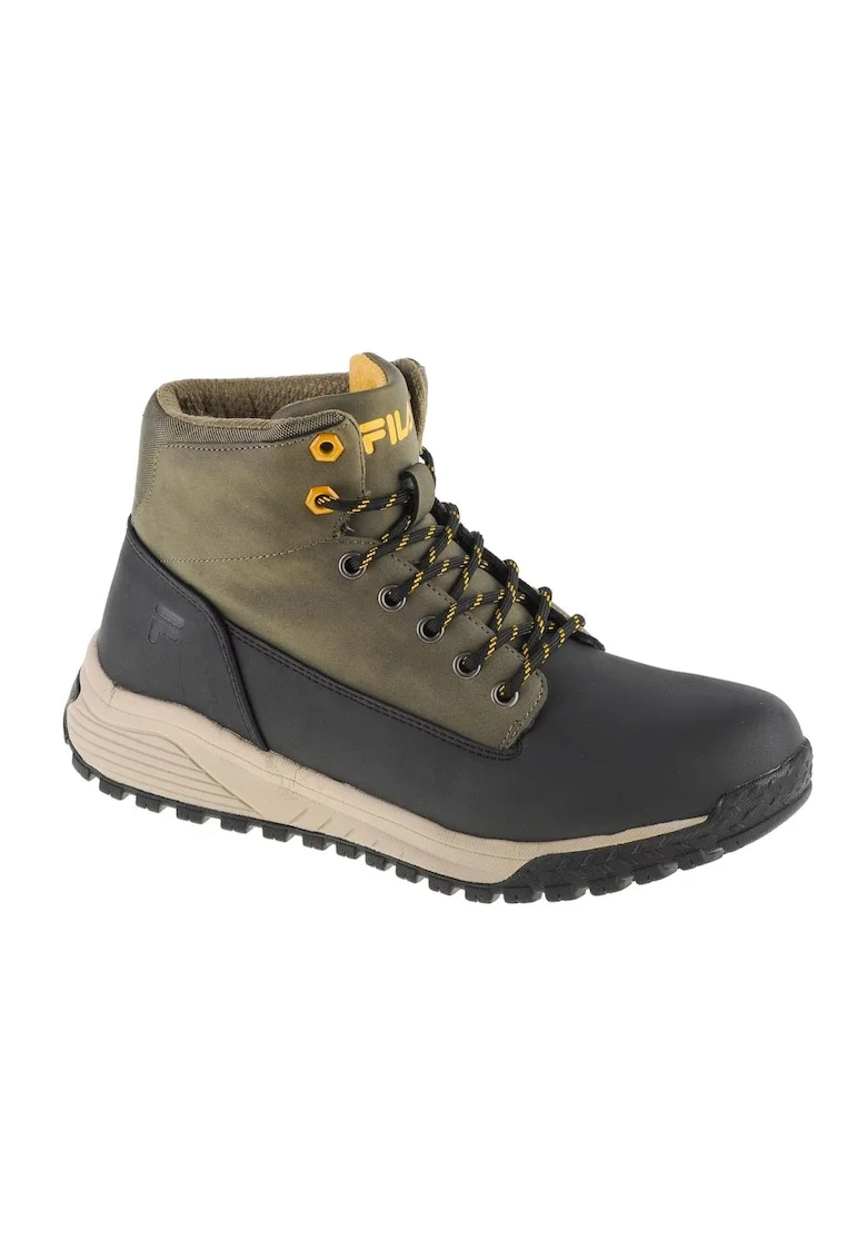 Ghete sport barbati  model mai inalt, talpa groasa, negru, piele sintetica si material textil