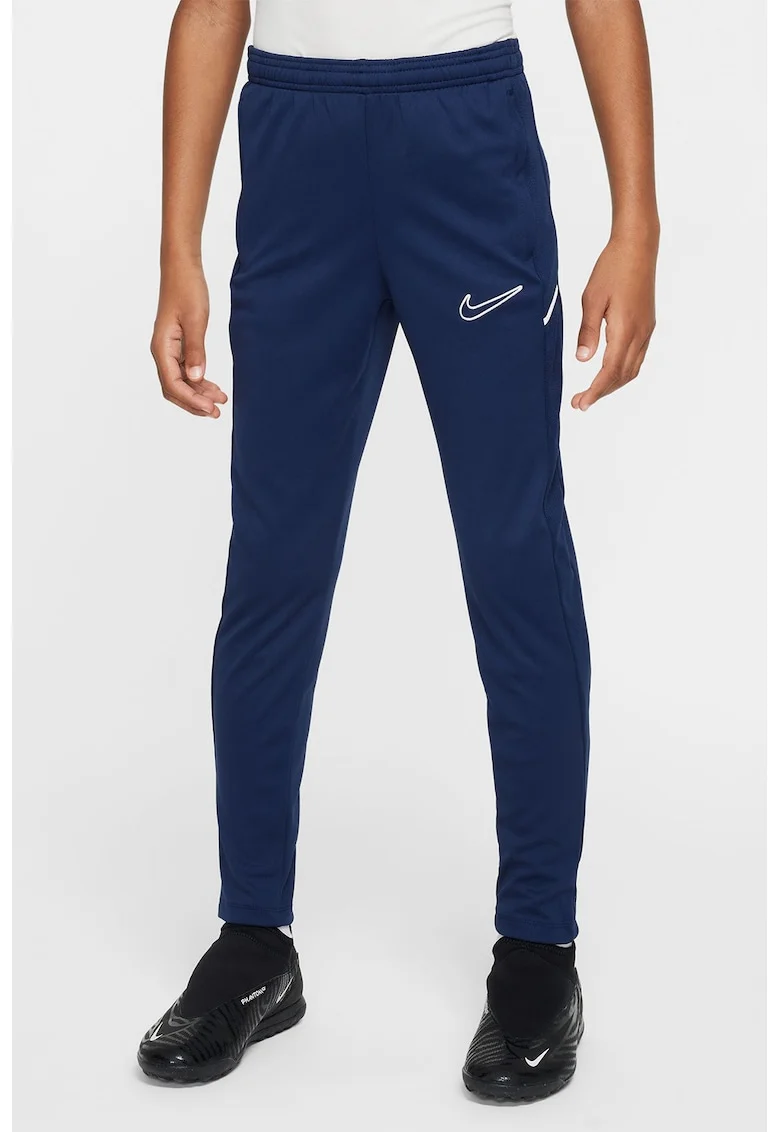 Pantaloni cu terminatii cu fermoar si tehnologi Dri-FIT, pentru fotbal, Bleumarin