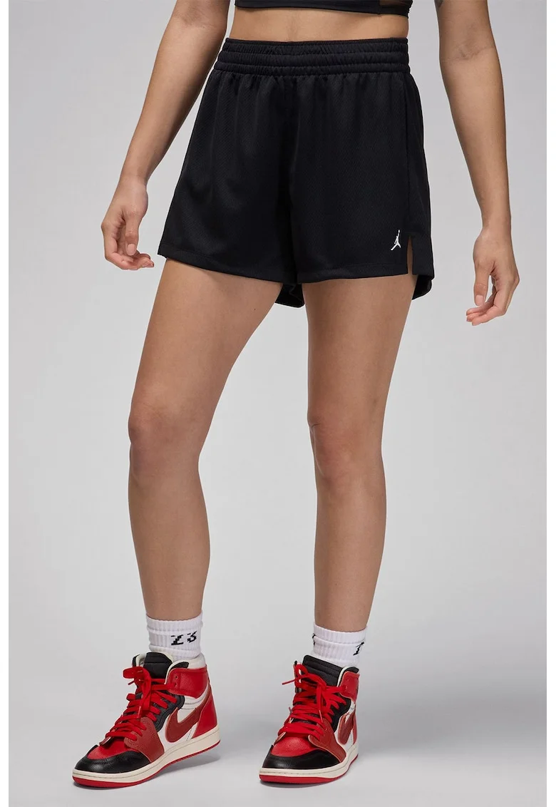 Pantaloni scurti cu talie elastica si tehnologie Dri-Fit, pentru baschet, Negru