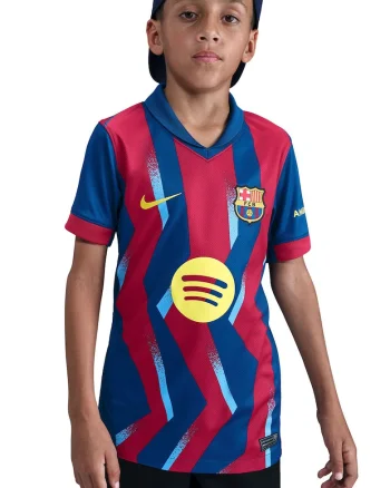 Tricou cu tehnologie Dri-Fit pentru fotbal, FC Barcelona, Rosu/Bleumarin