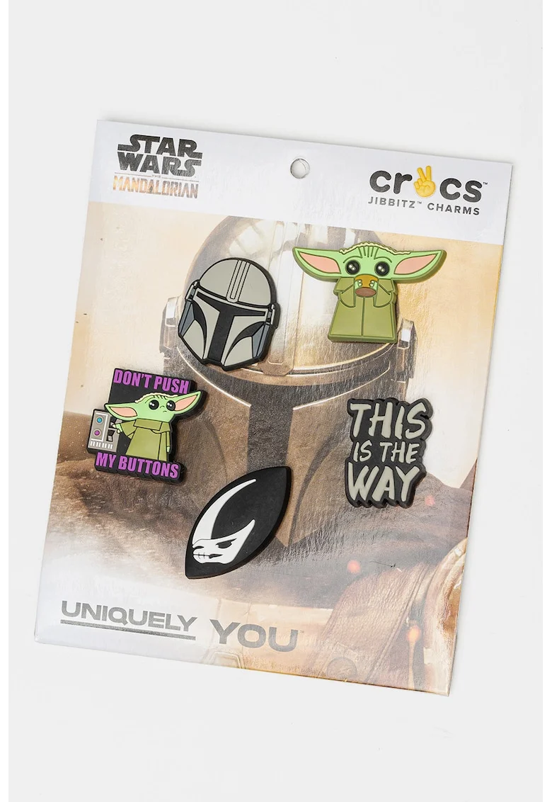 Set de talismane cu The Mandalorian Jibbitz™ - 2 piese, Verde/Negru