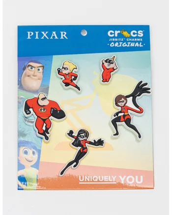 Set de talismane Jibbitz cu Pixar The Incredibles - 5 piese, Rosu/Negru