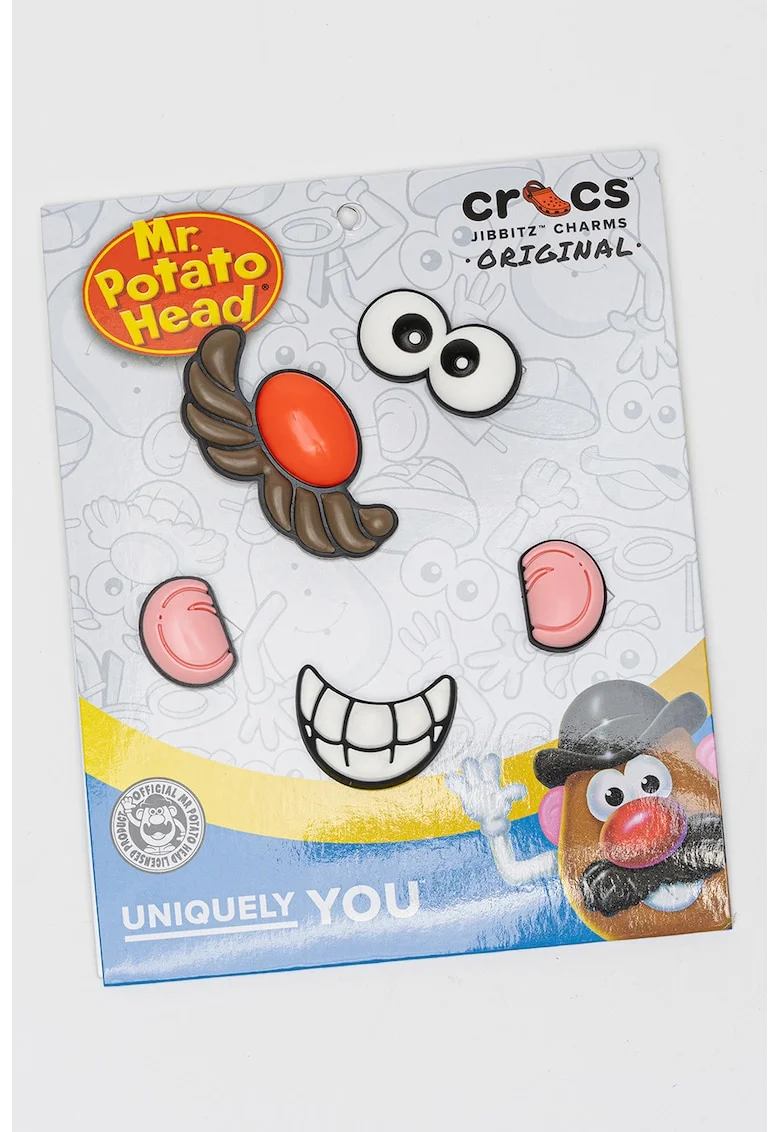 Talisman cu Mr.Potato Jibbitz™, Alb optic/Maro pamantiu