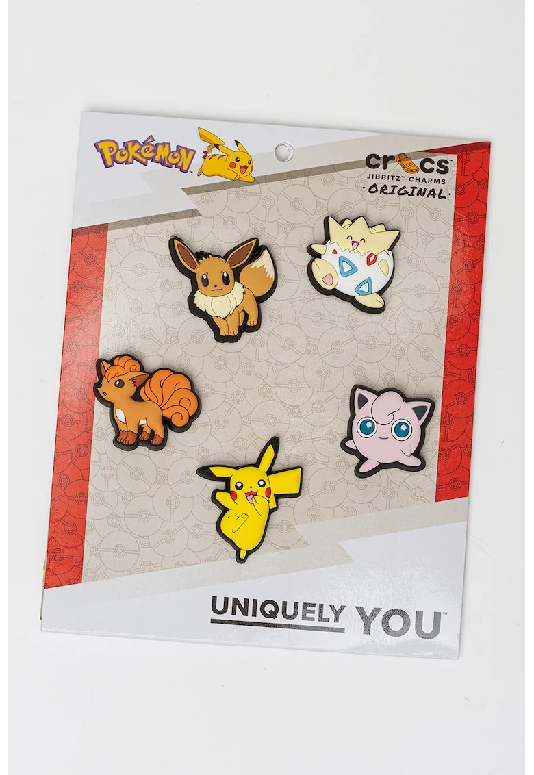 Talisman cu Pokemon Jibbitz™, Roz pastel/Galben pal/Maro pamantiu