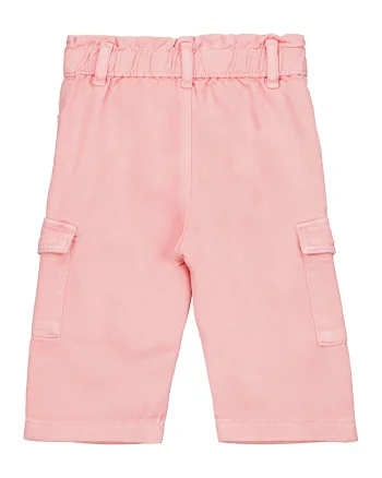Blugi cargo cu talie elastica, Roz pastel