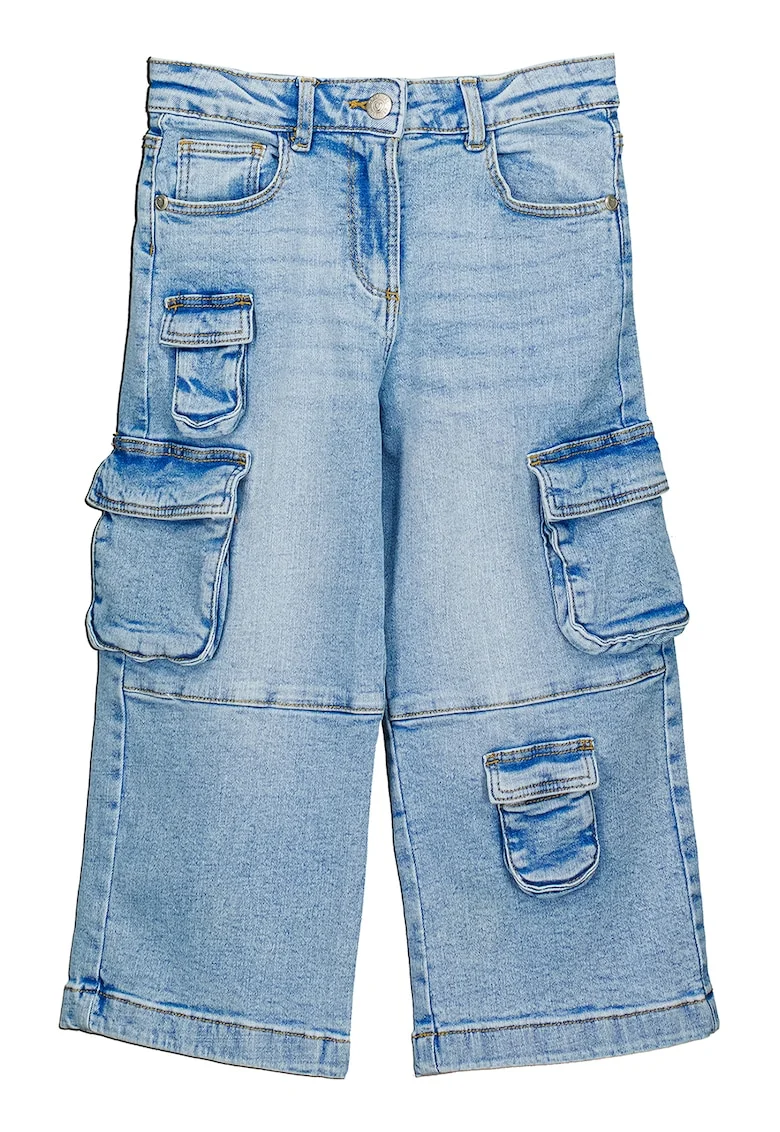 Blugi cargo ampli, Albastru deschis