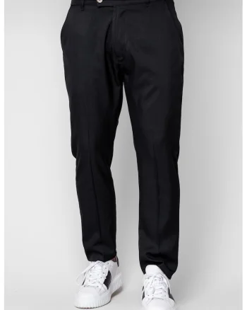 Pantalon lung cu elastic si nasture Black 19925, Negru
