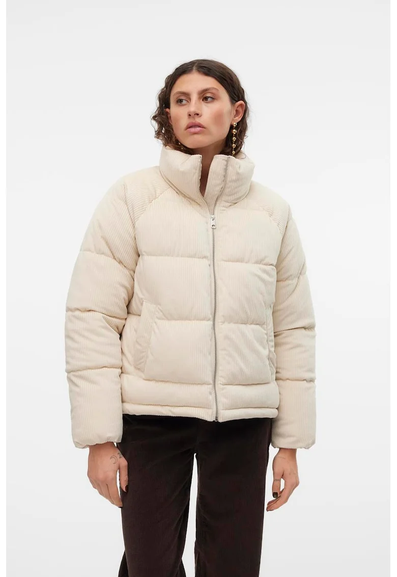 Geaca bufanta matlasata cu maneci raglan Debbie Sofia, Crem