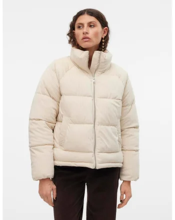 Geaca bufanta matlasata cu maneci raglan Debbie Sofia, Crem