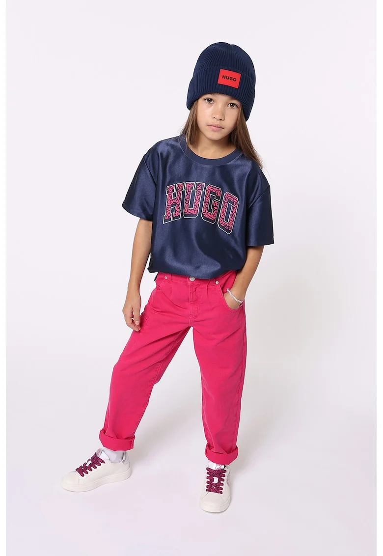 Blugi drepti cu buzunare, Fucsia