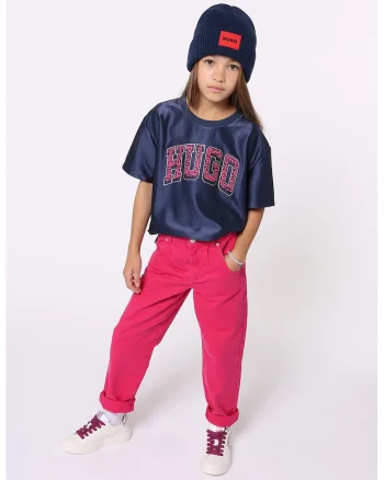 Blugi drepti cu buzunare, Fucsia