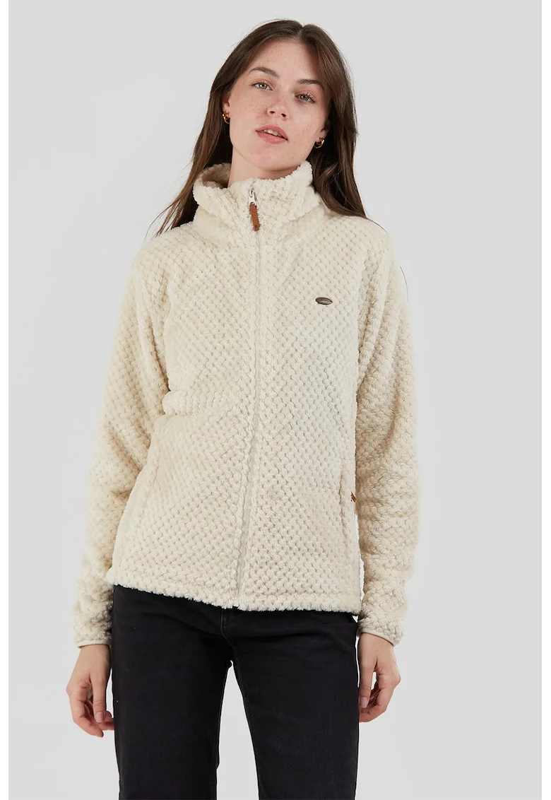 Bluza de trening din fleece, pentru trekking Shiren, Crem