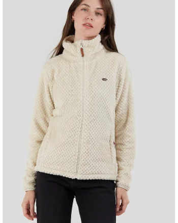 Bluza de trening din fleece, pentru trekking Shiren, Crem