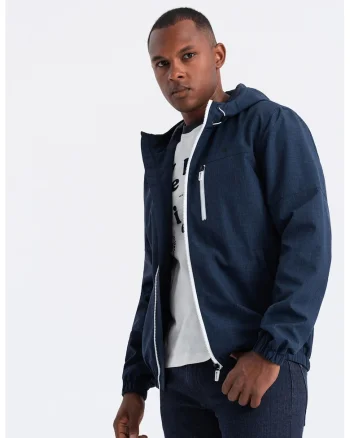Jacheta cu captuseala de fleece, pentru fitness, Albastru inchis