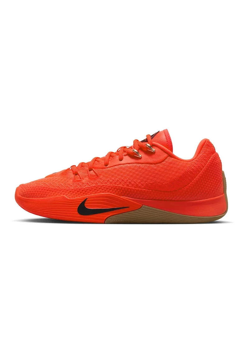 Pantofi sport Street Flare din piele ecologica cu logo, pentru baschet, Rosu vermillion