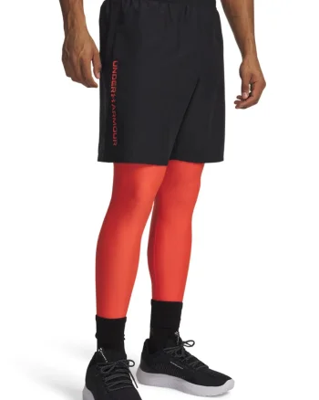 Pantaloni cu logo si buzunare laterale, pentru antrenament Tech, Rosu/Negru
