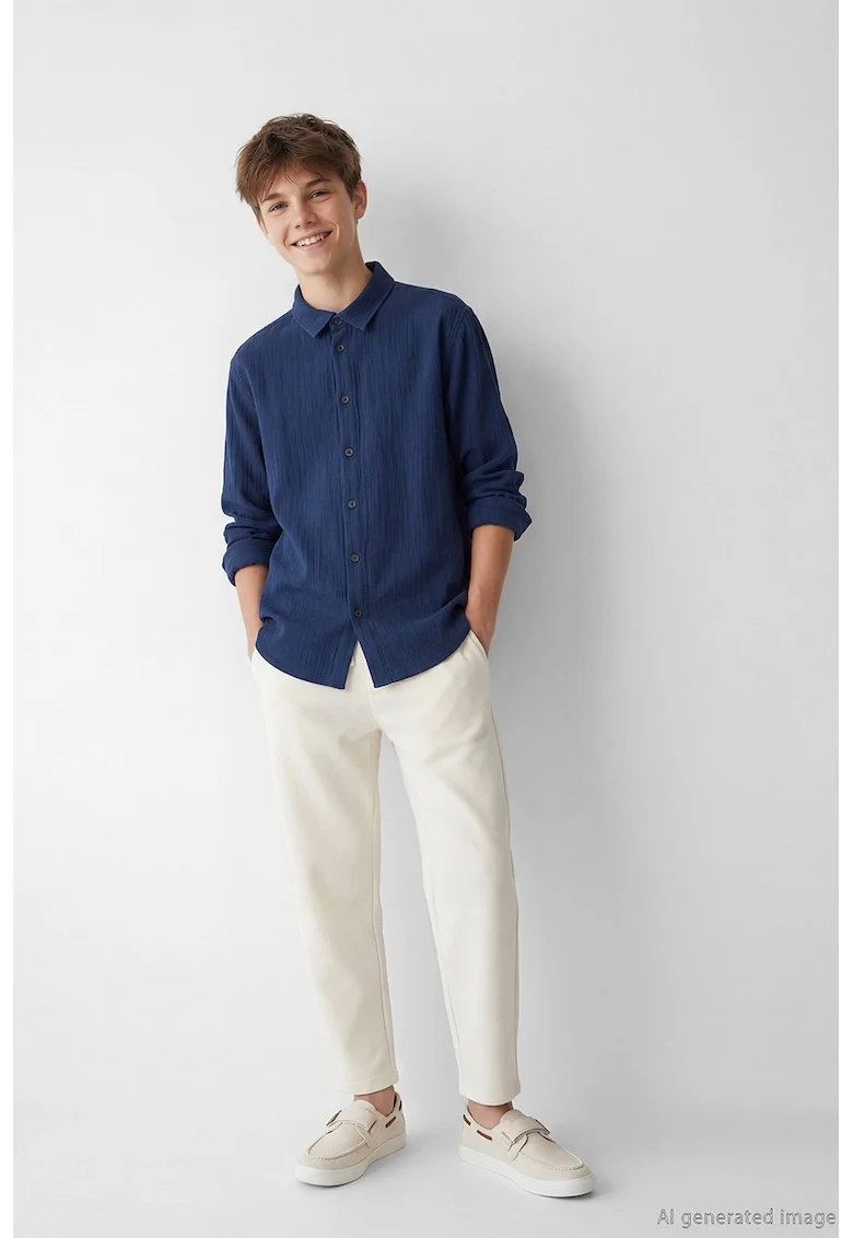 pantaloni conici cu snur, Alb fildes