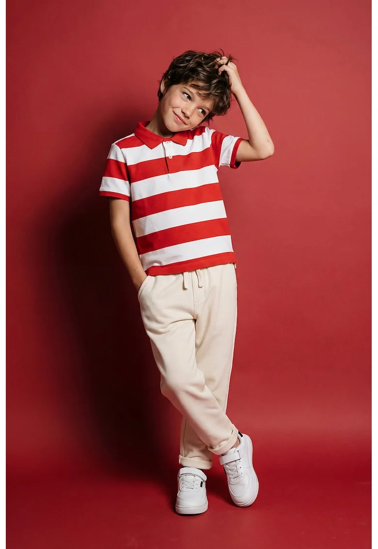 Pantaloni de trening cu snur, Crem