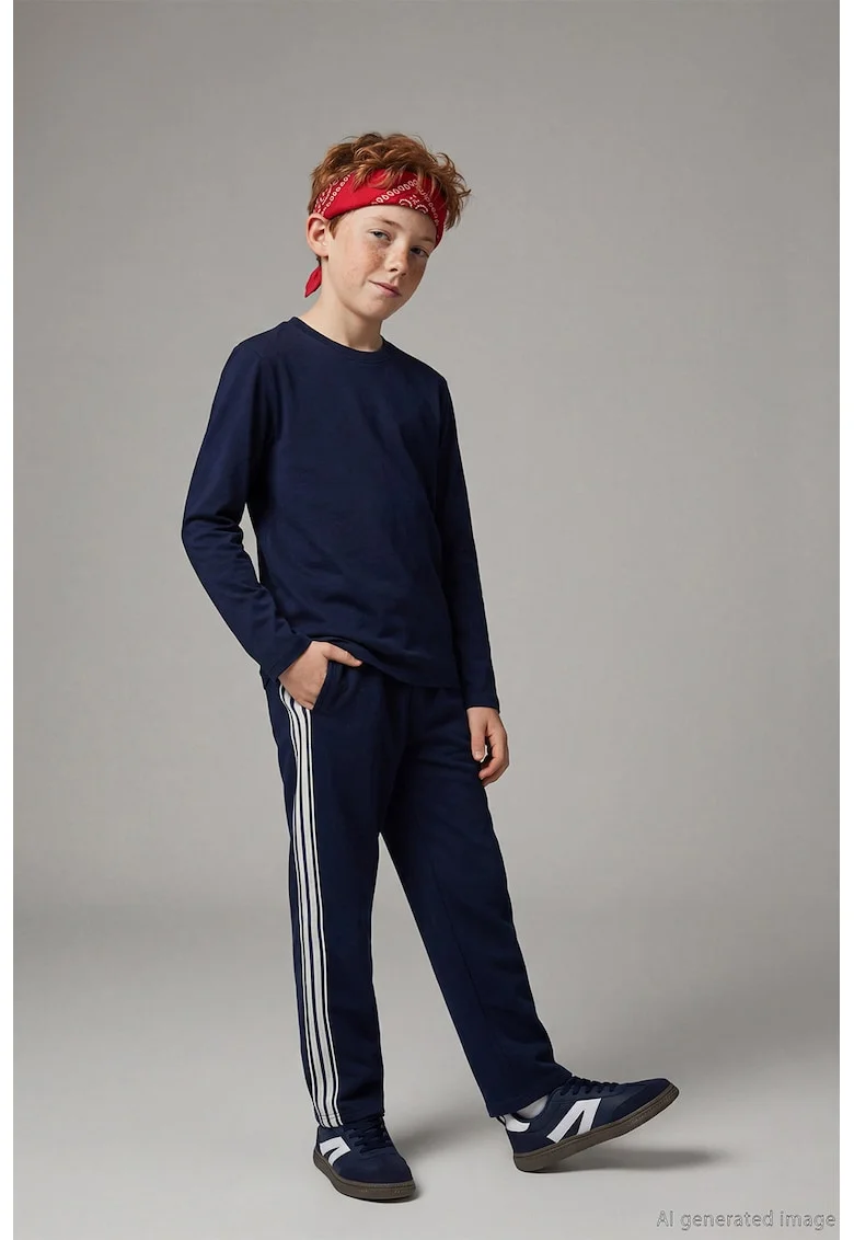 Pantaloni de trening cu talie elastica, Bleumarin