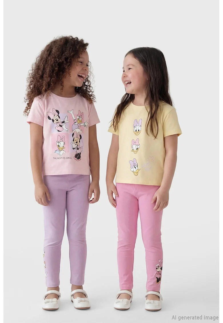 Set de colanti cu design desene animate - 2 piese, Violet/Roz