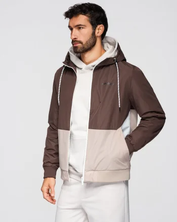 Jacheta regular fit cu captuseala si gluga  OM-JANP-0242, Maro