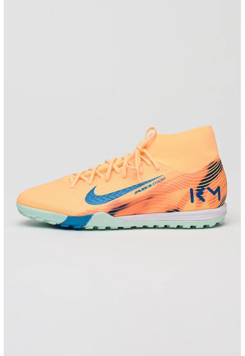 Pantofi Mercurial Superfly 10 Academy 'Kylian Mbappé' pentru fotbal, Portocaliu pal/Albastru