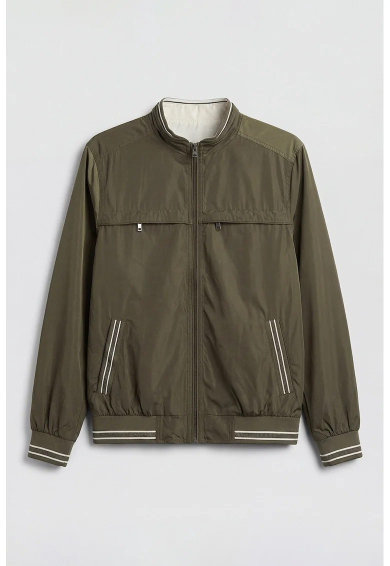 Jacheta bomber cu model reversibil, Kaki inchis