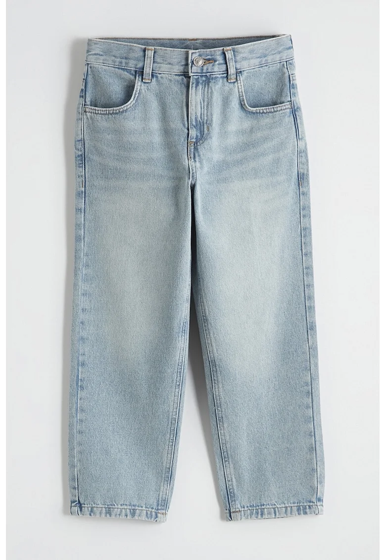 Blugi relaxed fit cu talie elastica, Albastru deschis