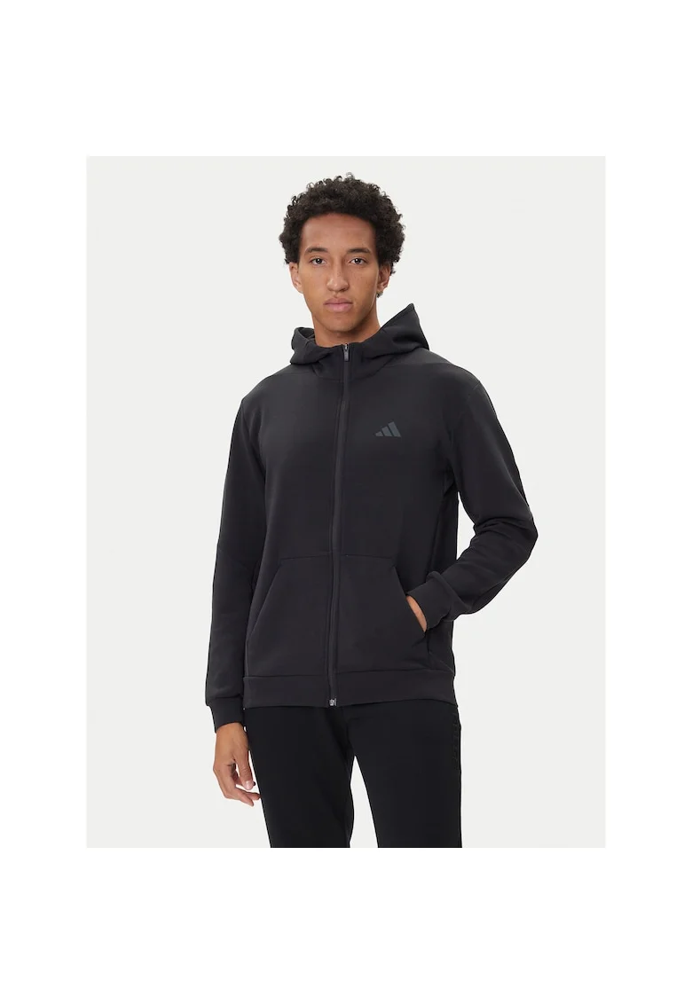 Hanorac sport barbati,  fermoar, negru, poliester reciclatdwqfw, Negru