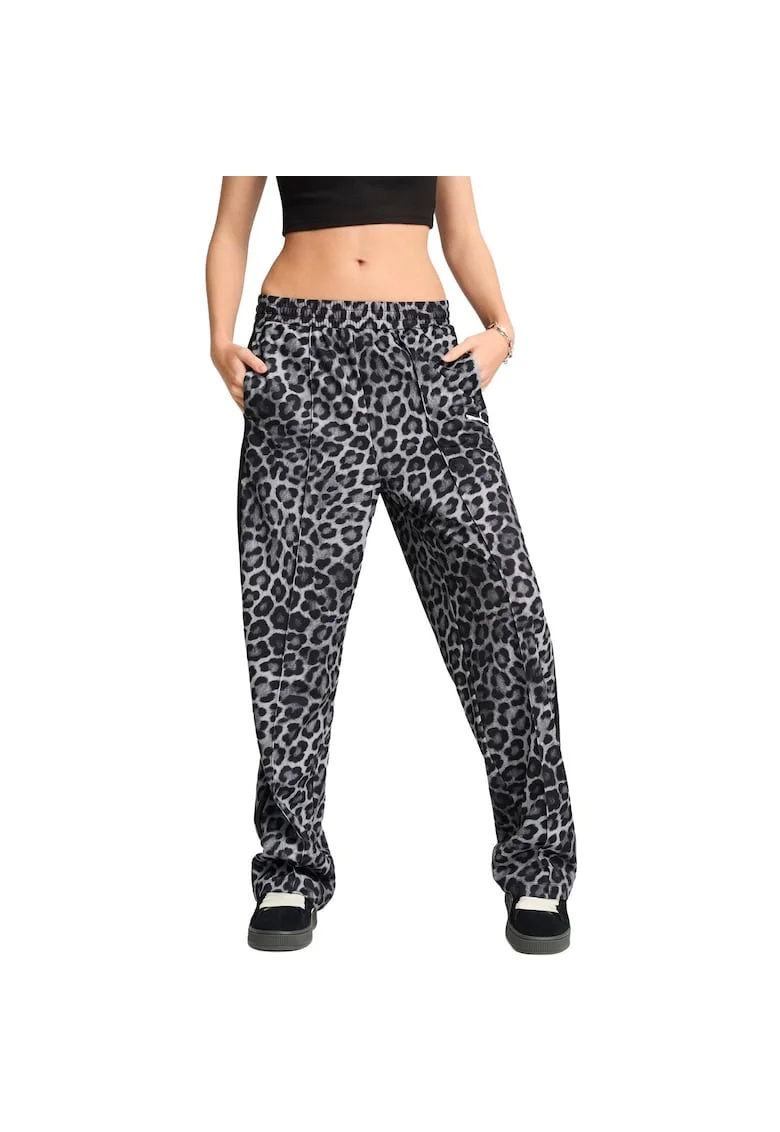 Pantaloni femei  T7 Leo Luxe Aop Straight Pants, Gri
