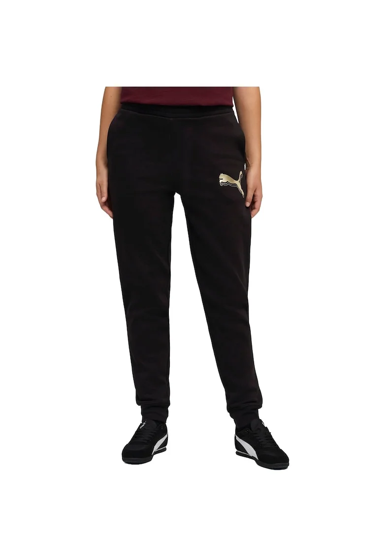 Pantaloni,  Ess Metallic Sweatpants Fl, Negru