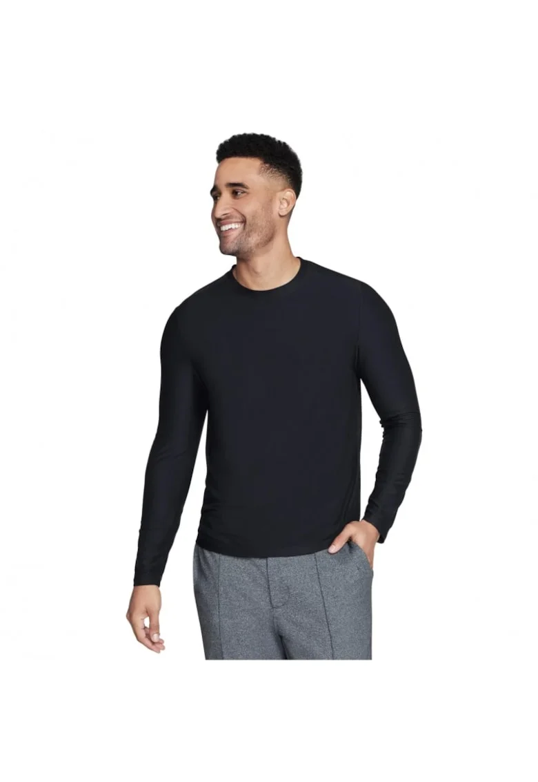 Bluze sport barbati,  GoDri LT115B-BLK, cu maneca lunga, negru, poliester,