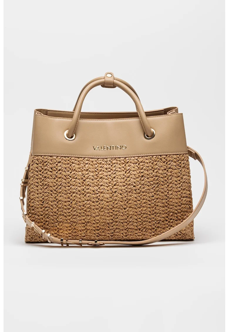 Geanta shopper din piele ecologica, Maro camel