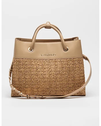 Geanta shopper din piele ecologica, Maro camel