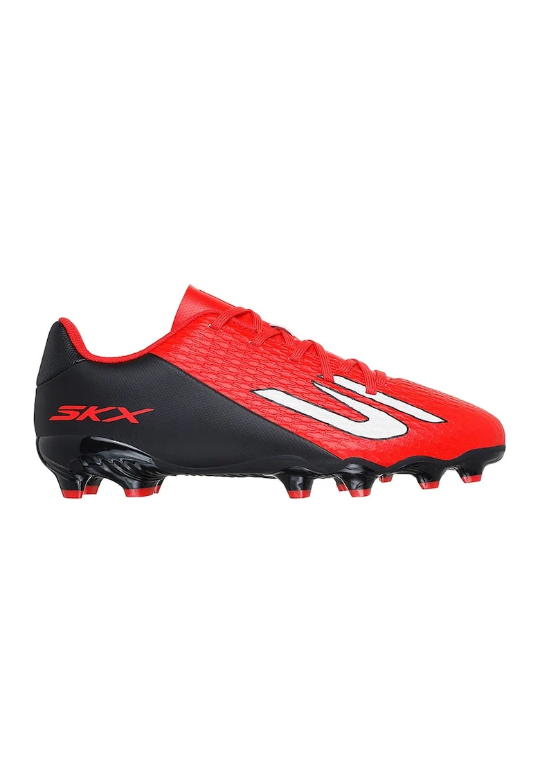 Pantofi SKX 2 JR cu crampoane pentru fotbal, Alb/Negru/Rosu vermillion