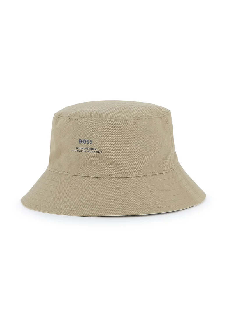 Palarie bucket cu aplicatie logo, Bej