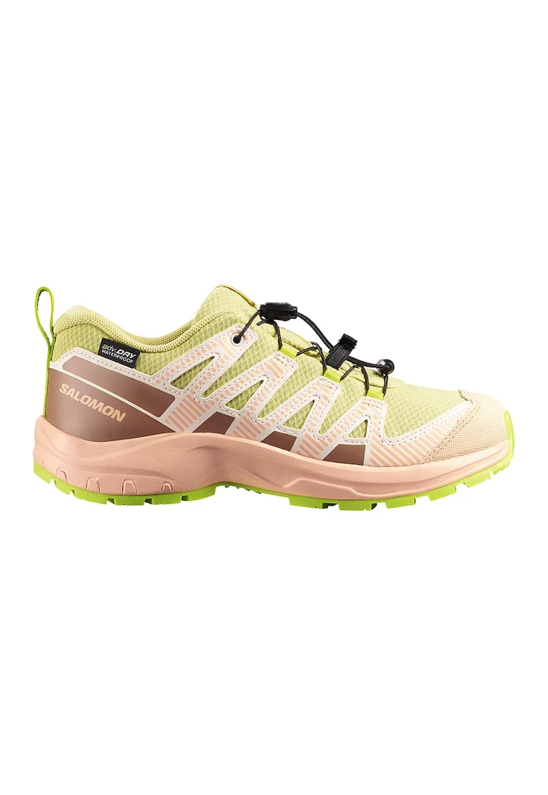 Pantofi XA Pro V8 Wp pentru alergare, Maro deschis/Portocaliu pal/Verde fistic