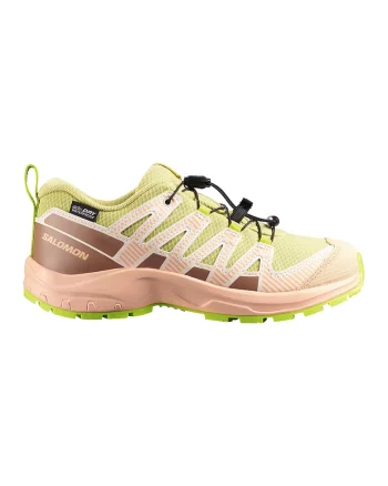 Pantofi XA Pro V8 Wp pentru alergare, Maro deschis/Portocaliu pal/Verde fistic