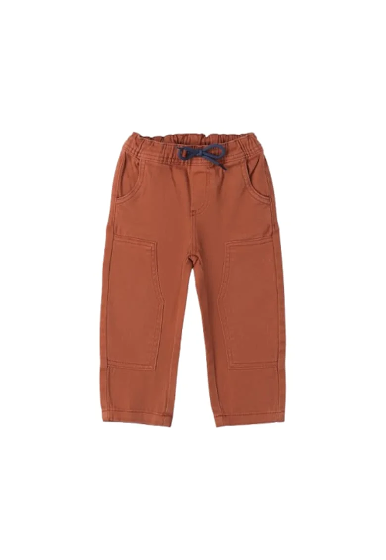 Pantaloni  din Twill Elastic cu Snur si Buzunare