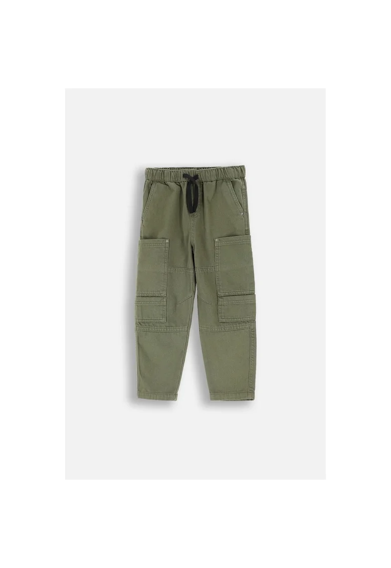 Pantaloni cargo cu talie ajustabila, Verde