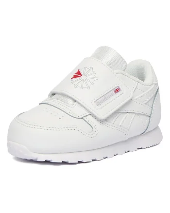 Pantofi sport,  piele naturala, alb, sistem inchidere Velcro,